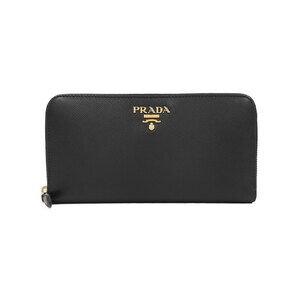 Prada Saffiano Leather Zip Around Long Wallet